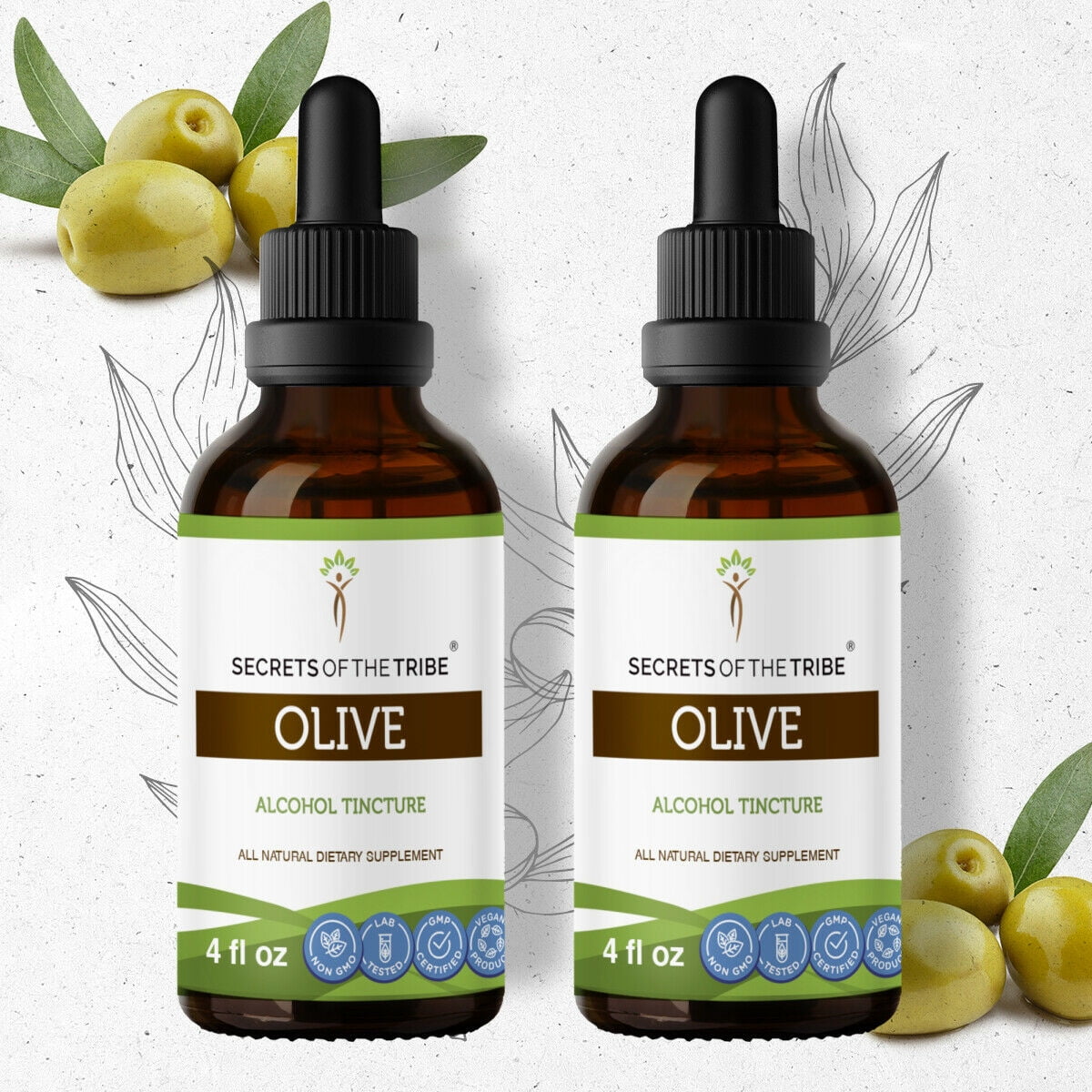 Olive Tincture Alcohol Extract, Organic Olive Olea europaea Immune