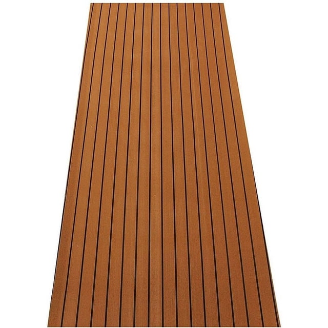 Faux Teak Marine Decking, Eva Foam Boat Flooring Sheet, Non-Slip Surface, Easy Installation, High Quality Materials, Wide Application For Boats, Yachts, Rvs, 2400X900X5Mm