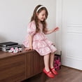 thumbnail image 3 of Cushionaire Siesta Girls Jelly Sandals, Lattice Cut-Out Ballet Flats for Girls, Flexible Slip On Beach Shoes, 3 of 19