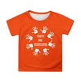 thumbnail image 3 of Crewneck Sweatshirt Kids Comfort Pocket Crew Neck Hoodless Sweatshirt Long Sleeve Pullover Orange 4-5 Years, 3 of 4