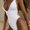 White, variant on Top-kevin Women's Two Piece Bikini Set Star Decor Halter Triangle Swimsuit Tie Side Bathing Suit Beachwear
