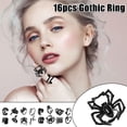 thumbnail image 2 of OUSITAID 16pcs Vintage Open Rings Set Gothic Knuckle Stacking Ring Adjustable Cat Snake Ring Low Allergic Alloy Finger Rings Anti-Rust and Anti-Oxidation Boho Ring for Men Women Girls, 2 of 7