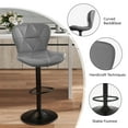 thumbnail image 5 of Hawsaiy Modern Bar Stools Set of 2, Adjustable Faux Leather Upholstered Swivel Bar Stools, Counter Height Bar Chairs with Back for Kitchen Island, Smoke Gray, 5 of 10