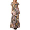 thumbnail image 2 of Gupgi Women Summer Casual Maxi Dress Boho Dress Sleevelss Tie up Flowy Dress Cutout Long Dress Vacation Beach Dress, 2 of 9