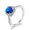 Rose blue, variant on Copper Zircon Inlay Ring With White Gold Plating 10mm Face Hand Polished Finish Nine Color Variants Plus Shine