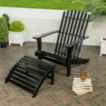 thumbnail image 2 of Saranac 2-Piece Traditional Rustic Acacia Wood Adirondack Chair with Detachable Ottoman, Black, 2 of 9