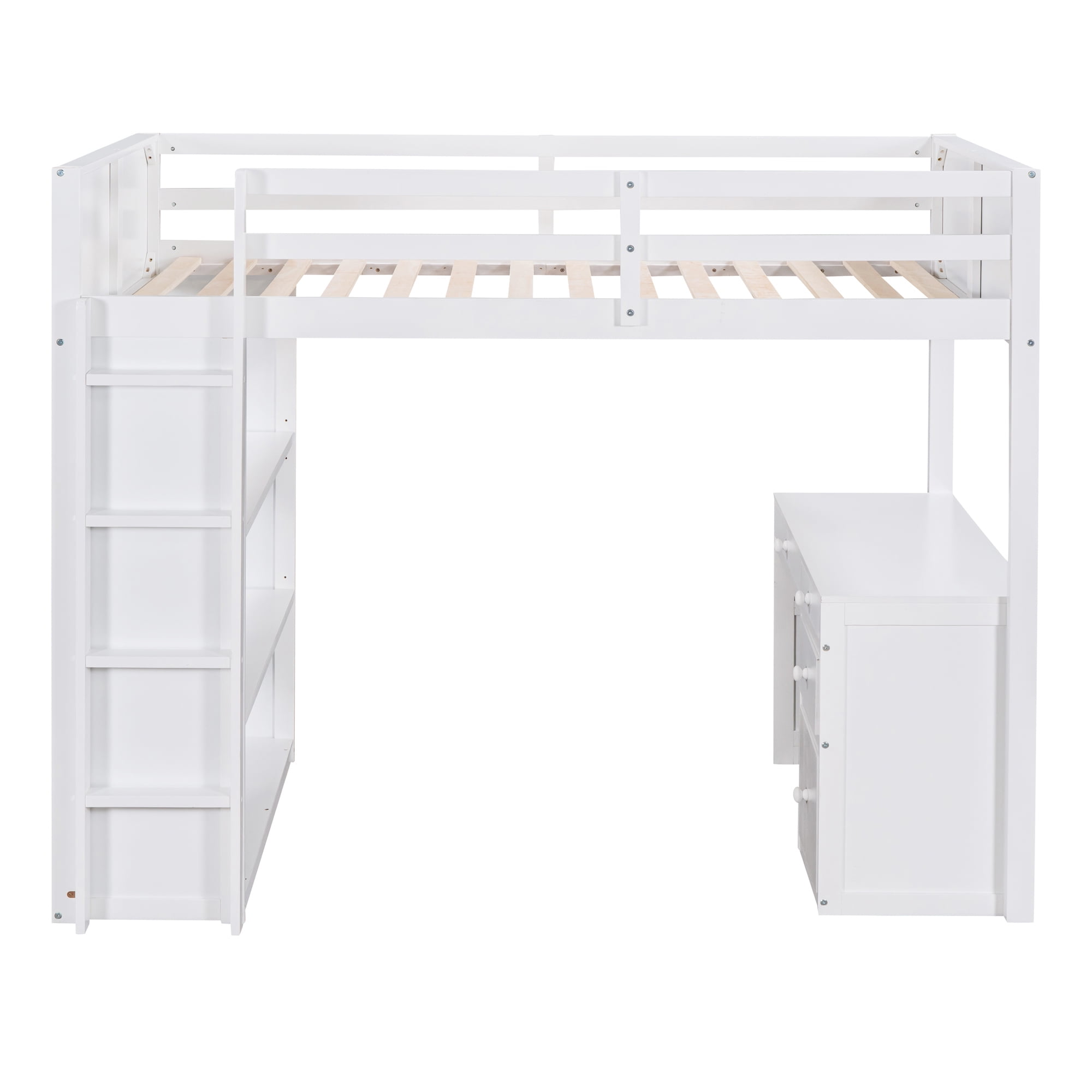 Bellemave Twin Size Loft Bed with Desk and Shelves, India | Ubuy