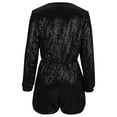 thumbnail image 3 of uublik One Piece Jumpsuits for Women Shorts Sequin Romper for Women Sparkly Jumpsuit Long Sleeve Party Outfi Black, S-3XL, 3 of 4