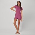 thumbnail image 5 of Hanes Originals Women's Supersoft Comfywear Rib Baby Doll Tee Mauve Mood L, 5 of 7