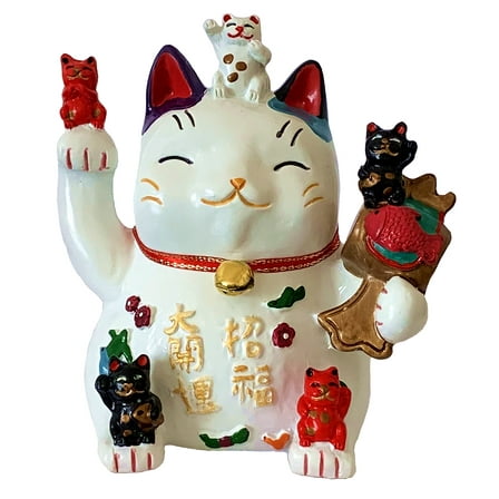 Betterdecor Ceramic Asymmetrical Cat Piggy Banks & Money Jars, White
