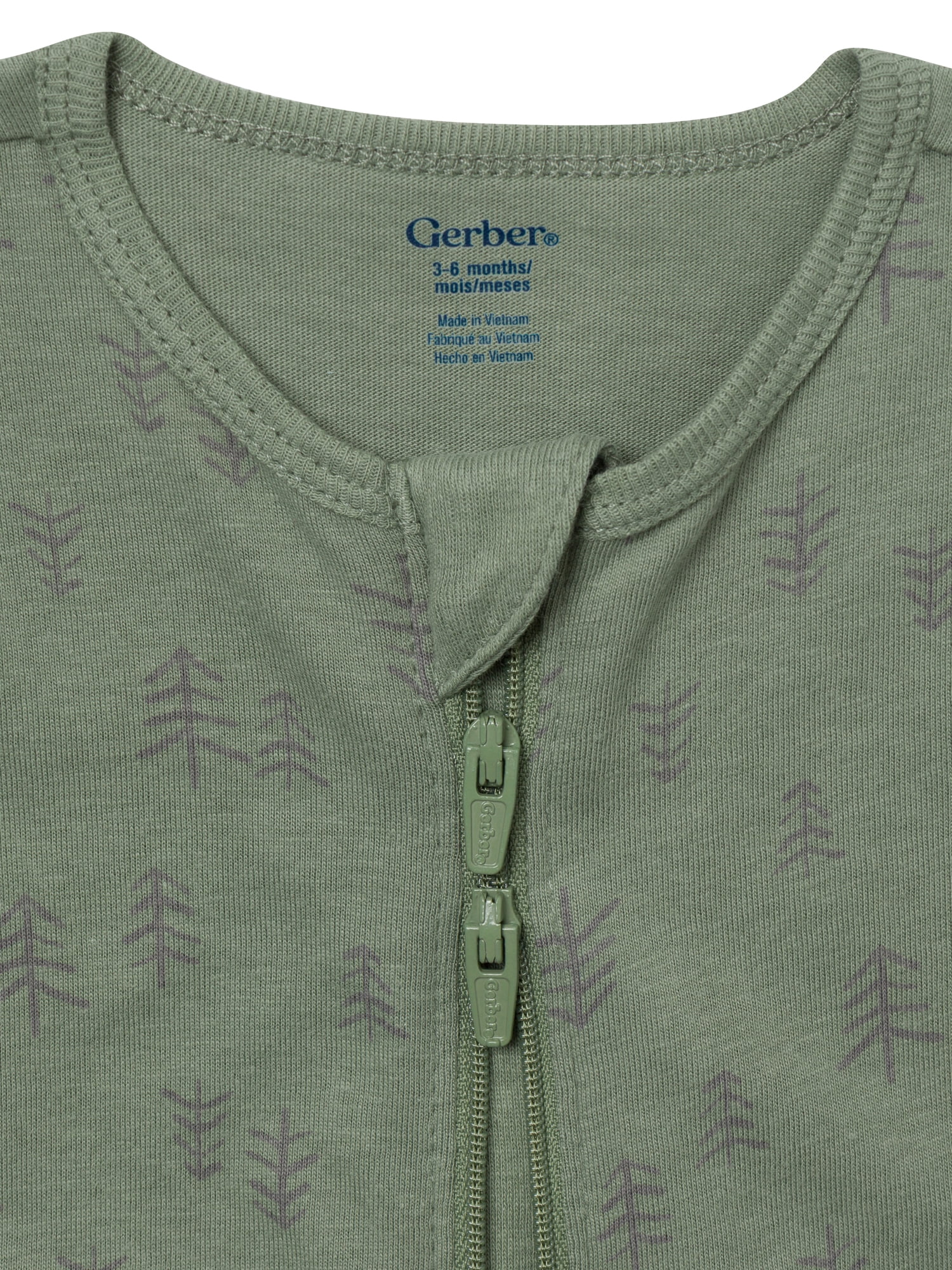 Gerber Baby Neutral Sleep N´ Play 2-Way Zipper Footed Pajamas, 4-Pack, Sizes, Newborn - 6/9 Months