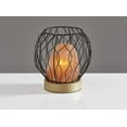 thumbnail image 2 of Himalayan Salt Table Lamp With Black Metal Wire Cage, 2 of 2