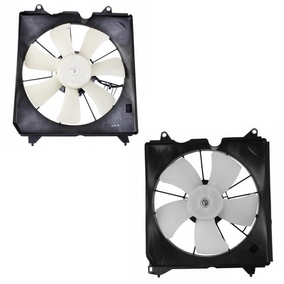 TRQ Radiator & A/C AC Condenser Cooling Fans Kit for 2013-2017 Honda Accord 2.4L RFA80110