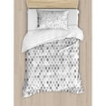 thumbnail image 3 of Grey Duvet Cover Set, Abstract Zig Zag Hexagon Vivid and Dark Color Hue Tone Intensity Blush Art Print, Decorative 3 Piece Bedding Set with 2 Pillow Shams, Queen Size, White, by Ambesonne, 3 of 3