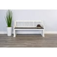 thumbnail image 4 of Sunny Designs Carriage House 34" Slat Back Wood Bench in White/Dark Brown, 4 of 5