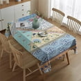 thumbnail image 2 of Rectangle Boho Patchwork Waterproof Tablecloth 60×84 Inch,Bohemian Style Stitching Colorful Floral Vintage Reusable Indoor/Outdoor Durable Table Cover for Party Kitchen Dinner Room Decor, 2 of 5
