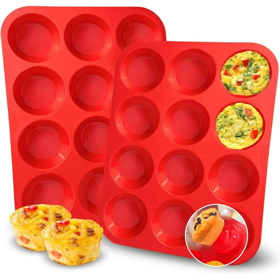 Wmkiyang 12-Cup Non-stick Silicone Muffin Pan