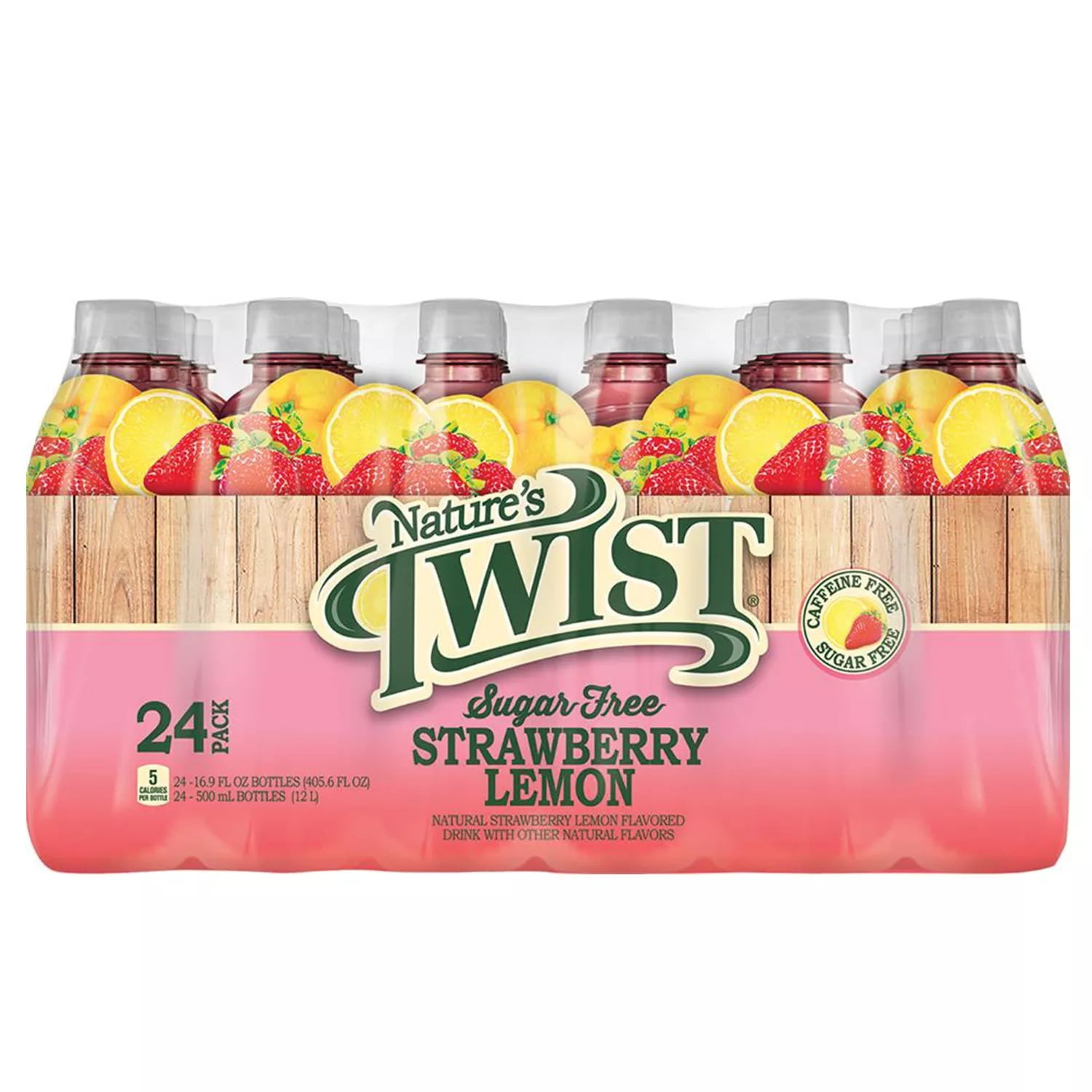 Nature S Twist Sugar Free Strawberry Lemon 16 9 Ounce 24 Pack Walmart Com