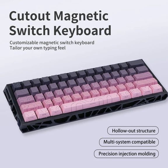 NC61 Magnetic Gaming Keyboard 60% Layout, Rapid Trigger Mechanical Keyboard with Adjustable Magnetic Switches, Hot Swappable RGB Backlit 61 Keys Compact Keyboard with PBT Keycaps,