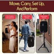 Pyle PPHP1249KT - Active + Passive PA Speaker System Kit - Dual Loudspeaker Sound Package, 12 Subwoofers, Bluetooth Wireless Streaming, Includes (2) Speaker Stands