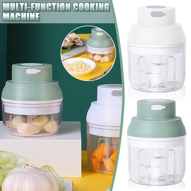 Xihbxyly Mini Picadora de Alimentos Inalámbrica, Licuadora de Ajo Recargable Por Usb, Cuchillas de Acero Inoxidable, Multifunción para Verduras, Frutas, Frutos Secos y Batidos, Fácil de Limpiar, Tama