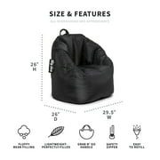 Big Joe Joey Bean Bag Chair for Kids/Teens, 2.5 ft Smartmax Lounge Chair, Easy-Clean & Lightweight, Black