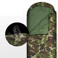 thumbnail image 7 of Axioma Portable Single Envelope Sleeping Bag with Zip Compact Warm Polyester Comfortable Green for Camping Hiking Winter Adult Indoor Backpacking, 7 of 7