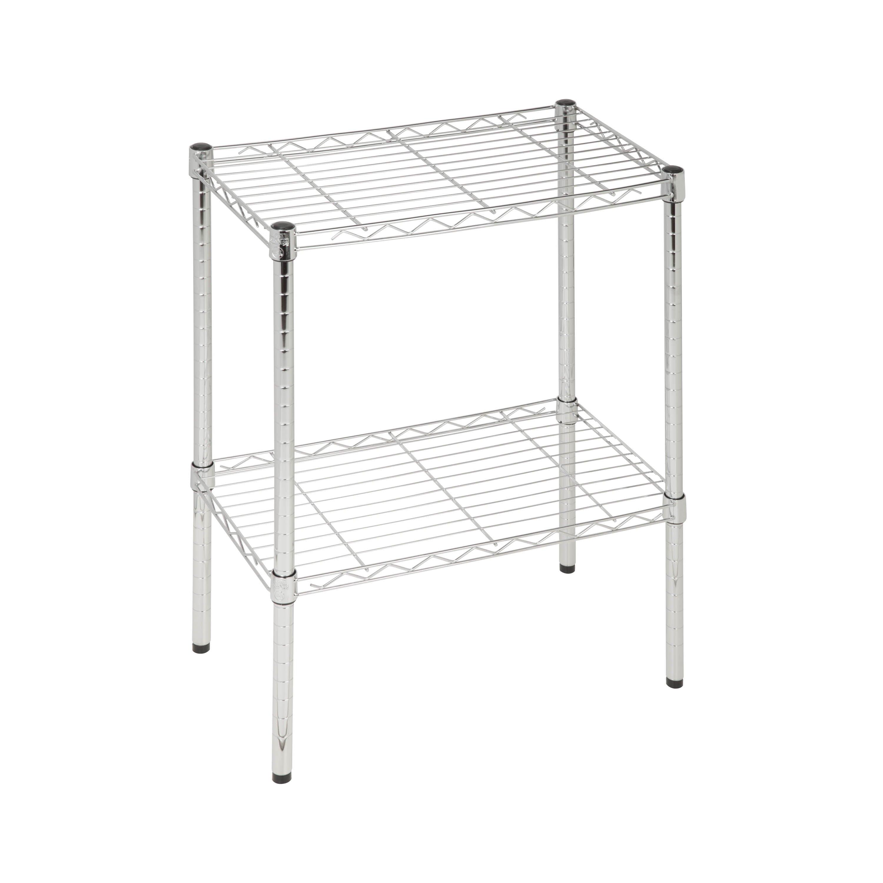 HoneyCanDo Small 2Tier Adjustable Chrome Shelving Unit,Shelves