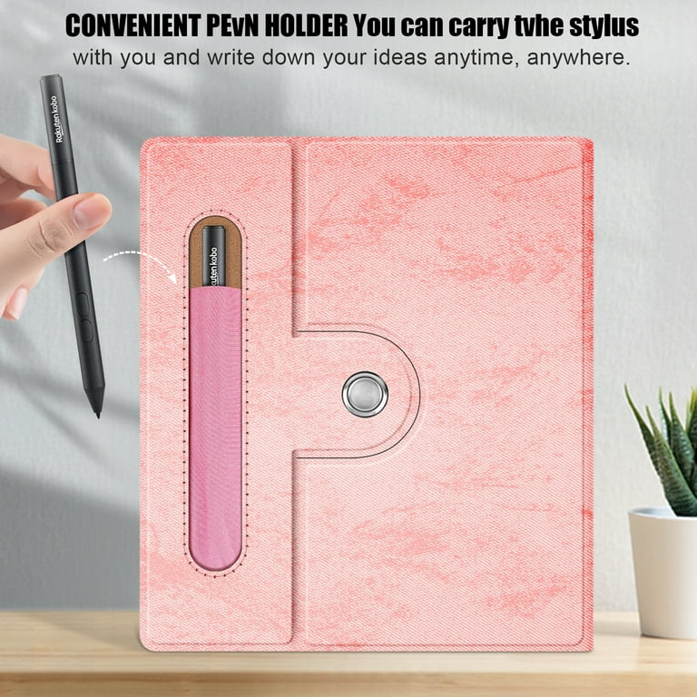 TOP SHE Case for 2021 Kobo Elipsa eReader (10.3 Inch) - Slim Fit  Lightweight Synthetic Leather Trifold Stand Case Pretty Simple Cover with  Stylus Pen Holder (Flower Blossom) 