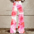 thumbnail image 2 of QATAINLAV Jeans for Women Plus Size Loose Fit Wide Leg Pants Trendy Tie Dye Prints Denim Trousers Casual Button Waist Jean Pants Y2K Streetwear Back to School Sales Multicolor 5XL, 2 of 6