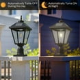 thumbnail image 6 of Cedar Hill 22-in Black Clear Glass Outdoor Solar Post Lantern Dusk-to-Dawn, 6 of 6