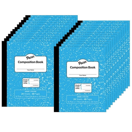 UPC: 0675904913987 | Composition Book  Grade 2  Blue Marble  3/4  x 3/8  x 3/8  Ruled  9.75  x 7.75   24 Sheets  Pack of 24