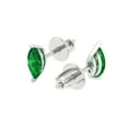 thumbnail image 2 of Clara Pucci 1Ct Emerald Marquise Cut VVS1 Push Back Stud 14k Solid hypoallergenic Gold Designer Earrings For May, 2 of 7