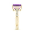 thumbnail image 3 of ANGARA Natural Octagonal 2.9 ct Amethyst Cocktail Ring with Diamonds in 14K Yellow Gold for Women (Size-10x8mm) | February Birthstone, Anniversary, Jewelry Gift for Women | Natural Amethyst Ring, 3 of 8