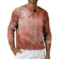 thumbnail image 2 of Inglocry Mens Fashion Casual Front Basic Long Sleeve Henley T-Shirts Tie Dye Soft Basic Tops For Men Wine L, 2 of 7