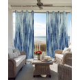 thumbnail image 2 of Navy Blue Vintage Blackout Curtains for Bedroom/Living Room, Thermal Insulated Kitchen Curtains, Stripes Painting Retro Abstract Art Grommet Darkening Window Treatment Drapes 52"x84"x2, 2 of 8