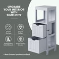 thumbnail image 6 of Costway Bathroom Floor Cabinet Storage Cabinet Side Organizer Rack w/ 2 Drawers Grey, 6 of 10