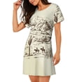 thumbnail image 2 of Uemuo Wild West Desert With Cowboys Pattern Women’s Nightdress – Casual Sleep Shirt, Soft Relaxed Fit Short-Sleeved Cotton Sleepwear for Home, Bedtime, and Lounging, 2 of 6