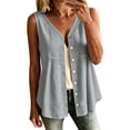 thumbnail image 2 of SwiftWear Women's Cotton Linen Button Down Tank Top Casual V-Neck Sleeveless Blouse Relaxed Fit Summer & Everyday Top​, 2 of 6