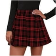 thumbnail image 2 of Idoravan Women's Basic Versatile Skirt Womens Layered Lattice Splicing Pleated Skirt High Waist Skirt, 2 of 9