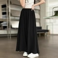 thumbnail image 4 of CYMMPU Girls's High Waist Wide Leg Long Palazzo Pants Casual Lounge Pants Flowy High Waisted Baggy Trousers with Pockets 4-14 Years Black 12 Years, 4 of 6