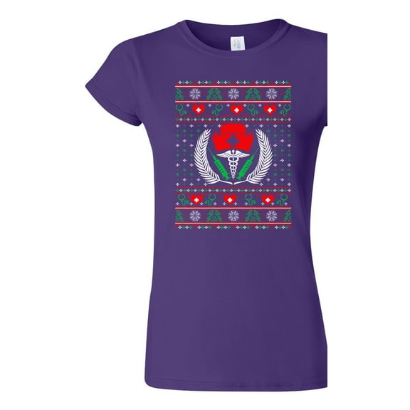 Junior Nurse Heart Medical Ugly Christmas Gift Funny DT T-Shirt Tee