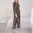 thumbnail image 3 of Honeii Autumn Forest Mushrooms print Women's Pajama Sets Long Sleeve Button Down Sleepwear Nightwear Soft Pjs Lounge Sets-Large, 3 of 7