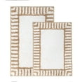 thumbnail image 2 of Superior Inaya Striped Shag Washable Bath Rug, Set of 2, Medium, White/Beige, 2 of 11