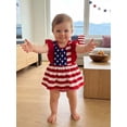 thumbnail image 6 of BemeyourBBs Newborn Baby Girl 4th of July Outfit Patriot Independent Day Clothes Summer Romper Dress Stars Stripes Print Ruffle Sleeves Bodysuit Dress Playsuit Baby Girl Fourth of July Outfit, 6 of 9
