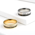 thumbnail image 2 of QualitChoice Ring Roman Numerals Jewelry Fashion Carbon Wedding Charm Couple Inlay Polished Rings Simple Personality Golden Steel Color 8# 1Set, 2 of 6