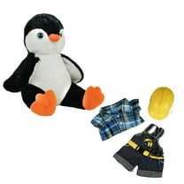 Happy the Penguin 16" Soft Plush Stuffed Animal in Construction Worker Outfit with HardHat, Cuddly Arctic Bird Toy for Kids