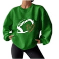 thumbnail image 1 of Rbaofujie Chandails pour Femmes Mode Tendance Chandails Décontractés Imprimés de Noël Manches Longues Col Rond Blouses Hauts Chandails en Molleton Sans Capuche Verts Automne Chandails à Capuchon pour Femmes, 1 of 4