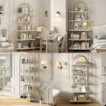 thumbnail image 5 of Arched Bookshelf 5 Tier Book Shelf, Industrial Arch Bookcase, Metal Frame, Curved Tall Bookshelf with Open Shelves for Home Office, Living Room, Bedroom, 5 of 9