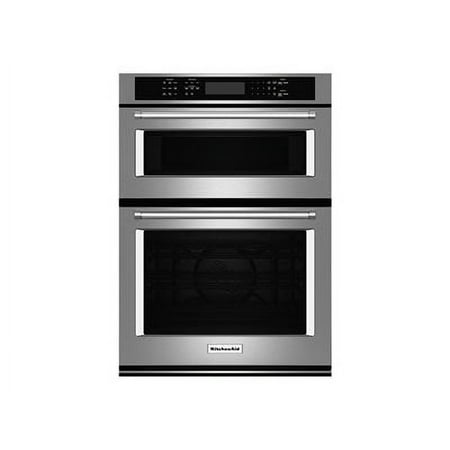 KitchenAid - 27" Single Electric Convection Wall Oven with Built-In Microwave - Stainless Steel